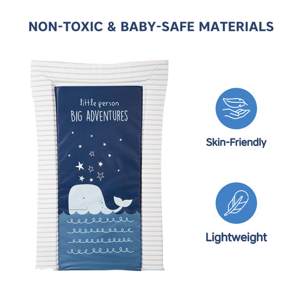 Hopop Soft Cushioned Baby Changing Mat – Waterproof & Wipeable - BLUE