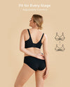 Momcozy YN21 Ultra Soft Seamless Nursing Bra 3 Pack L Black Beige Cream