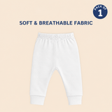 Hopop Baby Cotton Pajama Pants Pack of 1 0-3 Months - White
