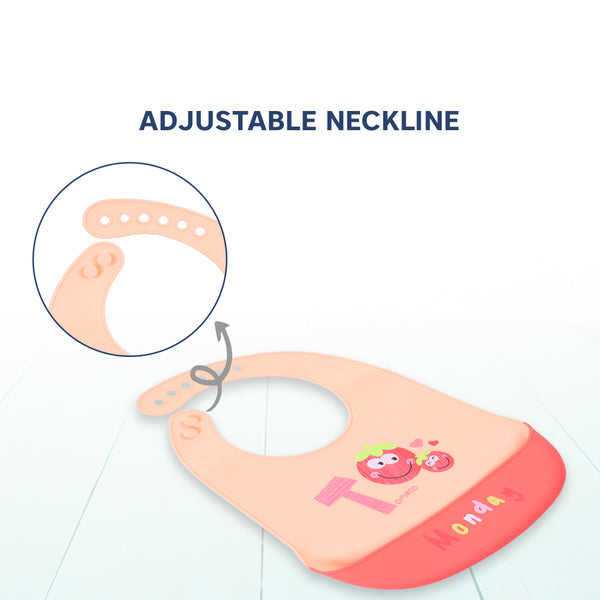 Hopop Waterproof Silicone Baby Bib with Crumb Catcher Pocket – Adjustable & Easy to Clean - Assorted Print
