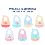 Hopop Adjustable Waterproof Silicone Baby Bib with Crumb Catcher - Assorted