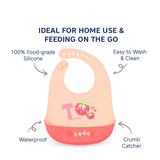 Hopop Adjustable Waterproof Silicone Baby Bib with Crumb Catcher - Assorted