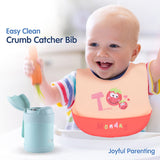 Hopop Adjustable Waterproof Silicone Baby Bib with Crumb Catcher - Assorted