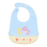 Hopop Adjustable Waterproof Silicone Baby Bib with Crumb Catcher - Assorted