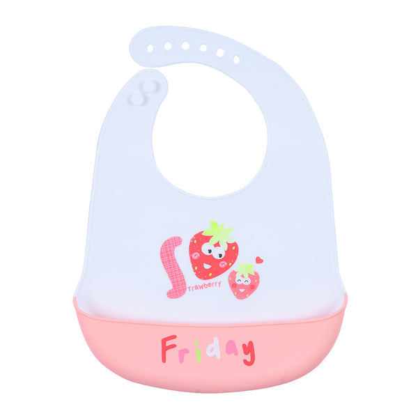 Hopop Waterproof Silicone Baby Bib with Crumb Catcher Pocket – Adjustable & Easy to Clean - Assorted Print