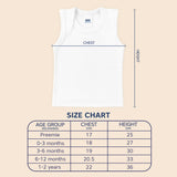 Hopop Baby Envelope Neck Sleeveless Cotton Vest 1 Piece Preemie–2Y – White