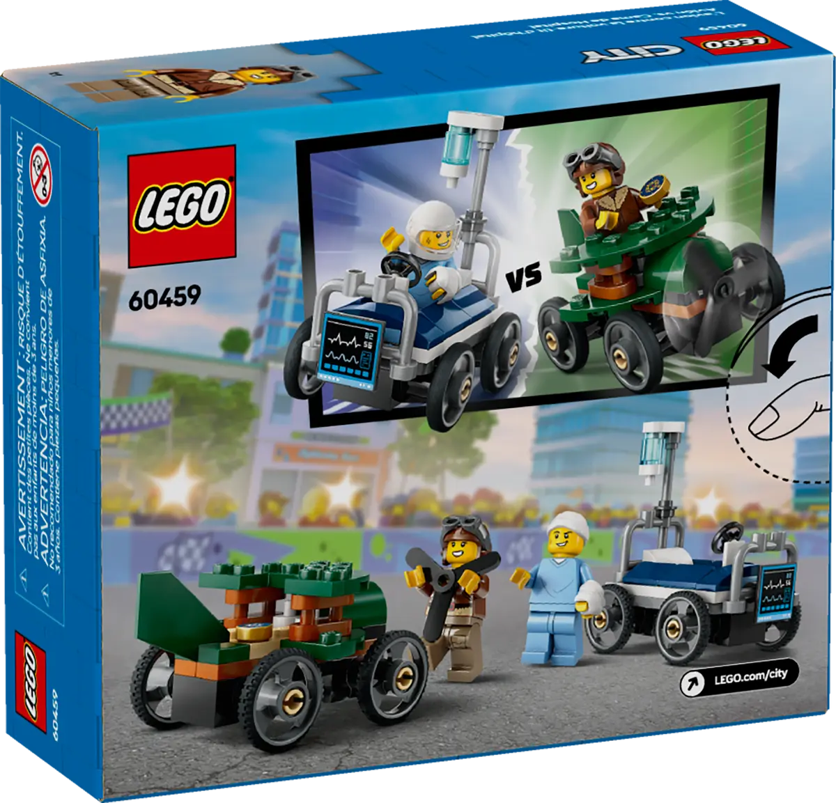 LEGO City Airplane vs. Hospital Bed Race Car Pack 5+ 70Pcs 60459