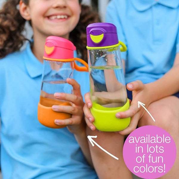 B Box Tritan Sport Spout Drink Bottle 450Ml - Strawberry Shake Pink Orange