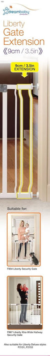 Dreambaby Liberty Safety Gate Extension, Used with Xtra Wide Hallway, White, 9 cm (3.5 Inches) - White