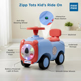 Mee Mee Zippy Tots Kids Foot-to-Floor Ride-On Car with Music & Lights – Blue