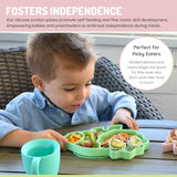 Melii Divided Silicone Suction Plate Dinosaur 6M+ – Green