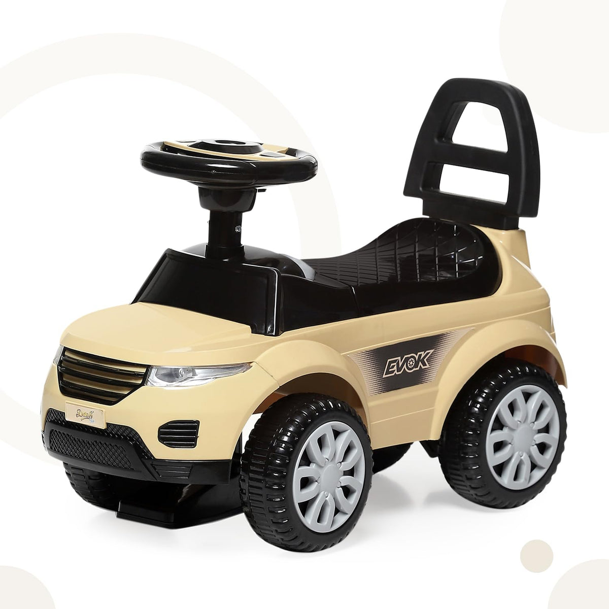Dash Evok Stylish Manual Ride on Car with Back Rest (1 Years Plus) - Brown