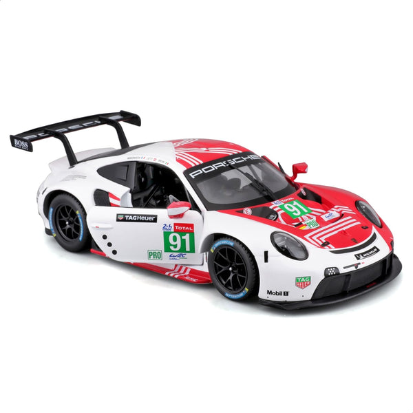 Bburago 1:24 2024 Porsche 911 991-2 RSR No 91 Licensed Diecast Scale Model Car