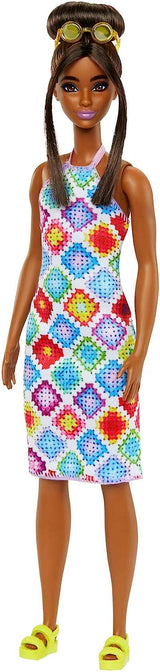 Barbie Fashionistas #210 Doll with Bun & Crochet Halter Dress