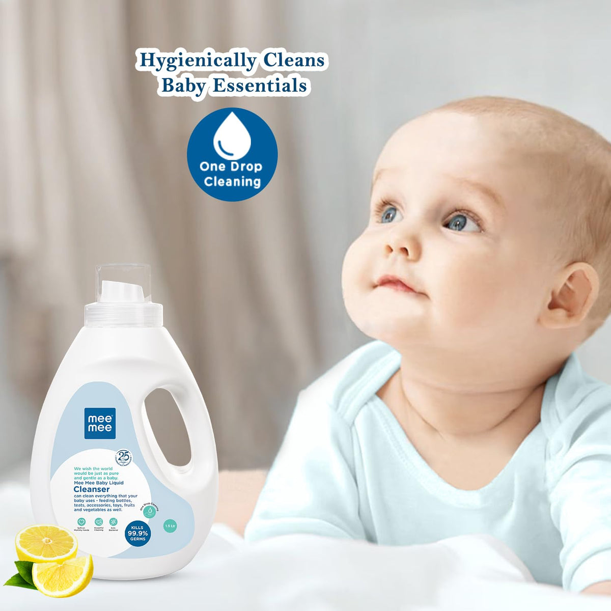 Mee Mee Baby Accessories & Vegetable Liquid Cleanser 1500 ml – Clear
