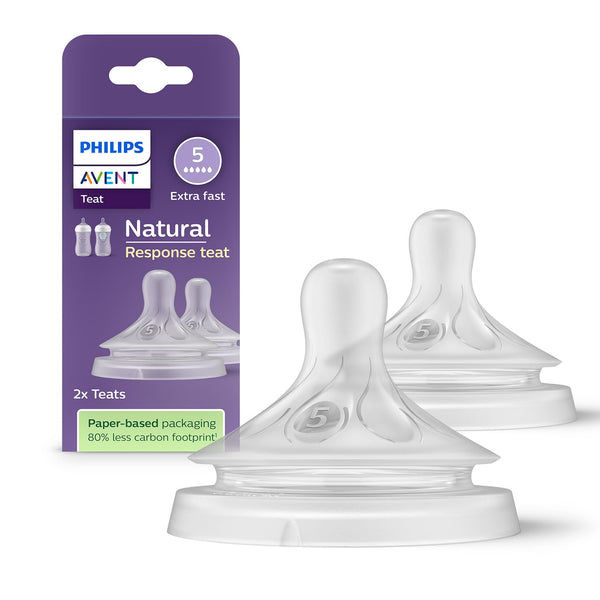 Philips Avent Natural Response Extra Fast Flow Teat Flow 5 – 6M+ | Pack of 2 | SCY965/02