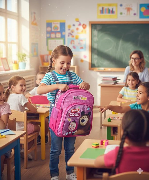 Striders School Bag for Kids 14" - Masha & Bear