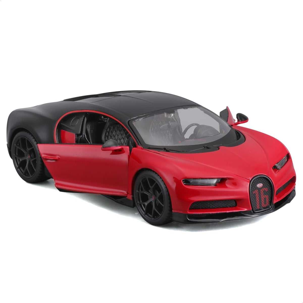 Maisto Bugatti Chiron Sport #16 Diecast Model Car 1:24 Red & Black