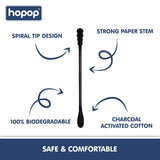 Hopop Black Charcoal Spiral Paper Stem 100 Pcs – Black