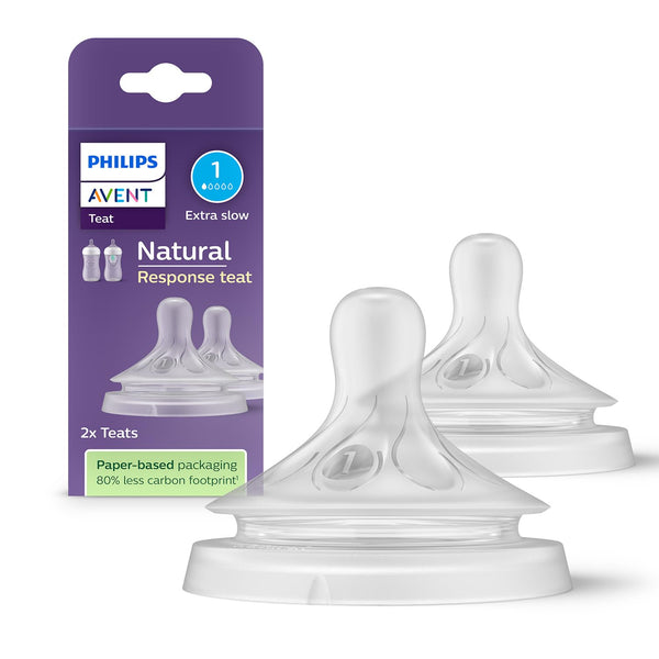 Philips Avent Natural Response Extra Slow Flow Nipples SCY961/02 – Pack of 2
