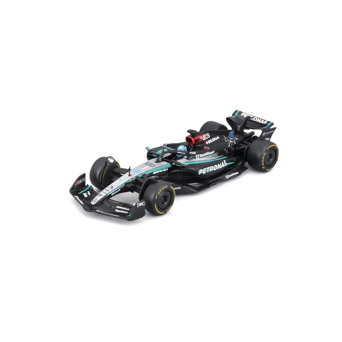 Bburago 2024 Mercedes-AMG W15 #63 George Russell 1:24 F1 Model with Acrylic Display Case