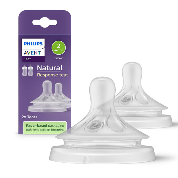 Philips Avent Natural Response Slow Flow Teat Flow 2 – 0M+ Pack of 2