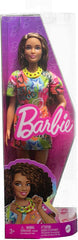 Barbie Fashionistas #201 Doll – Brunette Curly Hair & Graffiti Dress