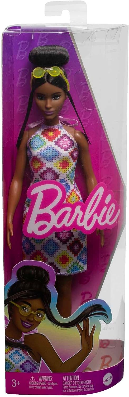 Barbie Fashionistas #210 Doll with Bun & Crochet Halter Dress