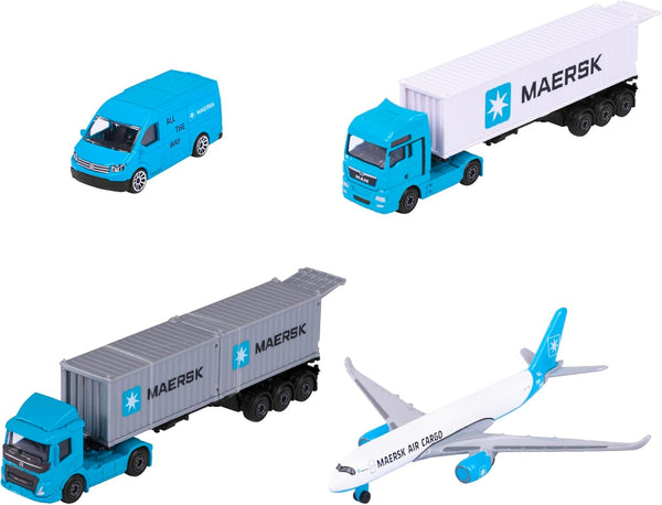 Majorette - Maersk Transport Vehicle With 3 Assment For Kids-Assorted
