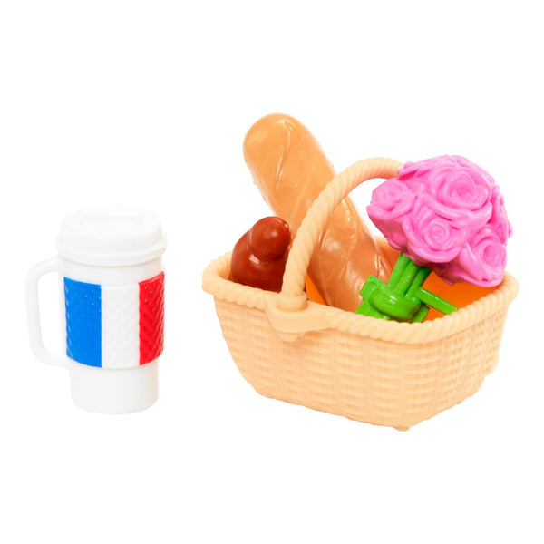 Barbie Pink Passport Paris Doll Set With Clothes & Picnic Accessories