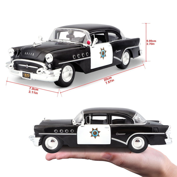 Maisto 1:24 1955 Buick Century Black Licensed Diecast Scale Model Car