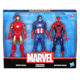 Marvel 6-Inch 3 Pack Set Including Iron Man, Captain America, and Spider-Man Action Super Hero Toys