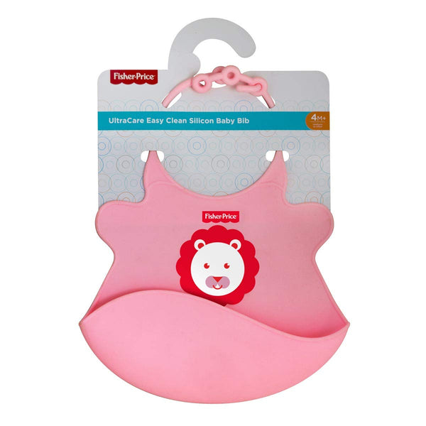 Fisher Price Ultra Care Easy Clean Silicon Baby Bib - Pink