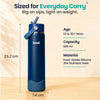 Basil HydraFizz Insulated Sipper Bottle 800ml – Classic Navy