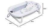 Nuluv Collapsible Baby Bath Tub with Cushion & Temperature Display Grey