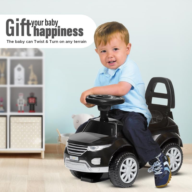 Dash Evok Stylish Manual Ride on Car with Back Rest (1 Years Plus) - Black