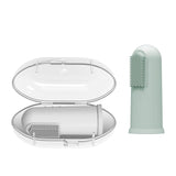 Dr. Brown’s Silicone Finger Toothbrush with Case Pack of 2 Gray & Light Green