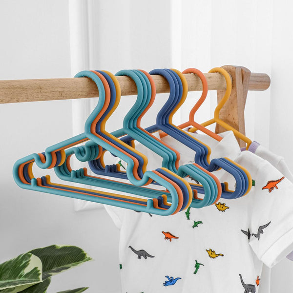 YOMH Plastic Clothes Hangers Pack of 20- Assorted Colours