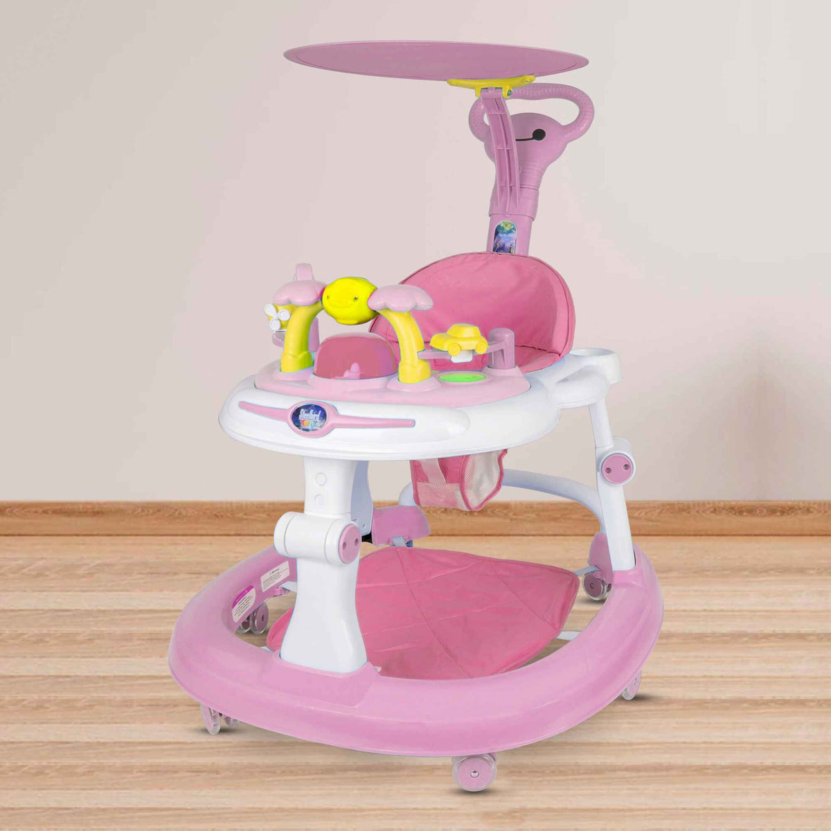 Steelbird Baby Walker With Sunshield Pink