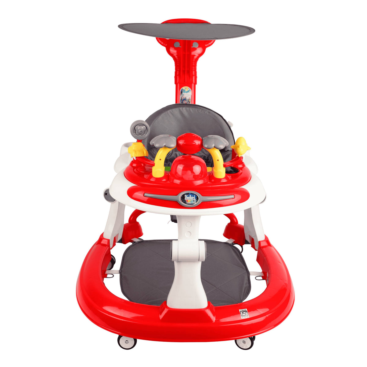 Steelbird Baby Walker With Sunshield - Red
