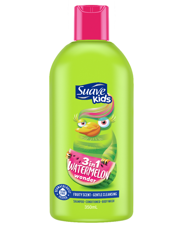 Suave Kids 3in1 Shampoo Conditioner + Body wash Watermelon Wonder - 350ML