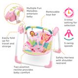 Mastela Deluxe Portable Baby Swing 74 x 59 x 58 cm Pink
