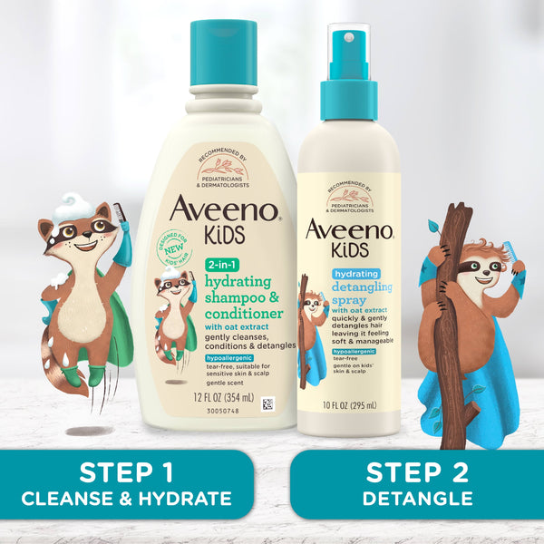 Aveeno Kids 2-in-1 Hydrating Shampoo and Conditioner, 12 fl oz - 354 Ml