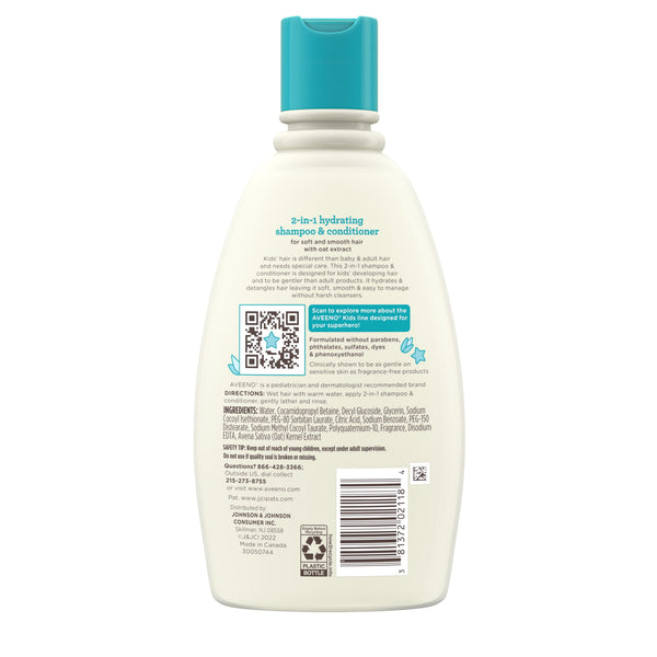 Aveeno Kids 2-in-1 Hydrating Shampoo and Conditioner, 12 fl oz - 354 Ml