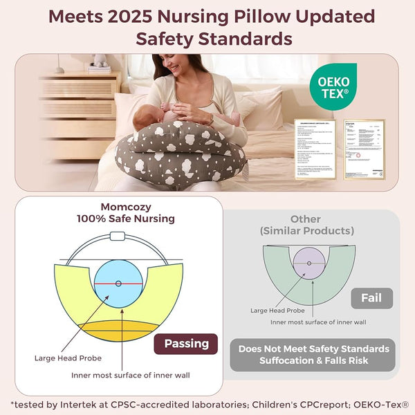 Momcozy Original Nursing Pillow for Breastfeeding - Grey