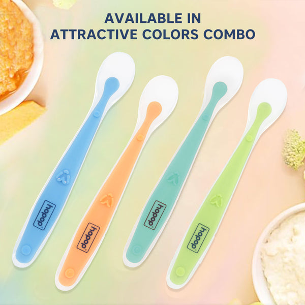 Hopop Spoon Silicon Pack Of 2 - Assorted Colour