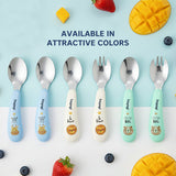 Hopop Stainless Steel Spoon & Fork Set with Travel Case 2-Piece Blue