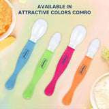 Hopop Silicone Baby Self-Feeding Spoons Pack of 2 Pink & Orange