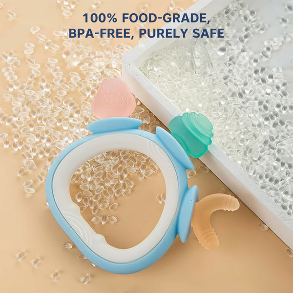 Hopop Silicone Baby Teether | BPA-Free Chew Toy | Pack of 1- Assorted