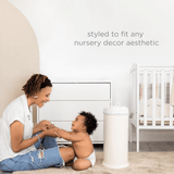 Ubbi Stainless Steel Diaper Pail with Child Safety Lock - Ivory